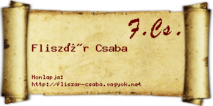 Fliszár Csaba névjegykártya