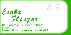 csaba fliszar business card